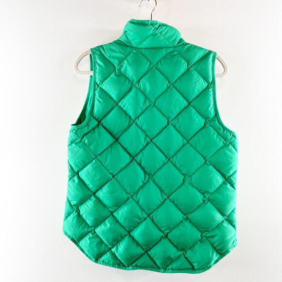 J. Crew Full Zip Stand Collar Down Puffer Excursion Vest Kelly Green Small - Picture 4 of 5